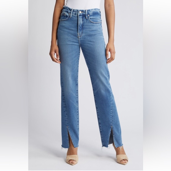 Good American Denim - Good American Good Boy Twisted Slit Raw Hem Jeans 12/31